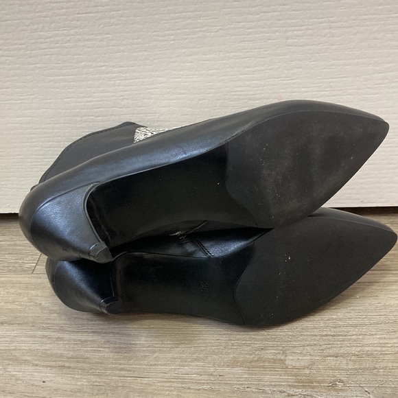 Women’s Legy Black/Cream Leather Heeled Boots Size 38 - Like New! - Picture 5 of 5